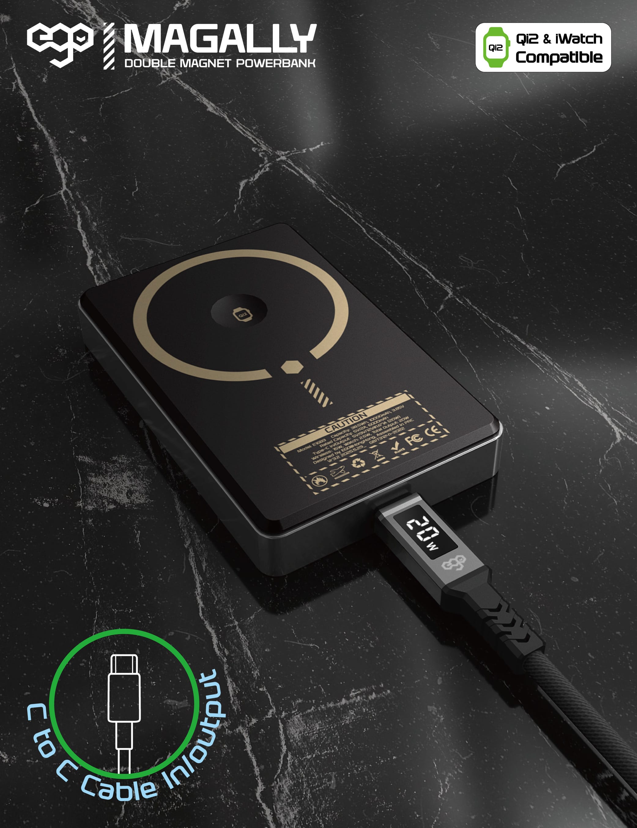 EGO MagAlly 10000mAh Qi2 雙面磁吸外置電源 - 灰色 功能及使用說明 09