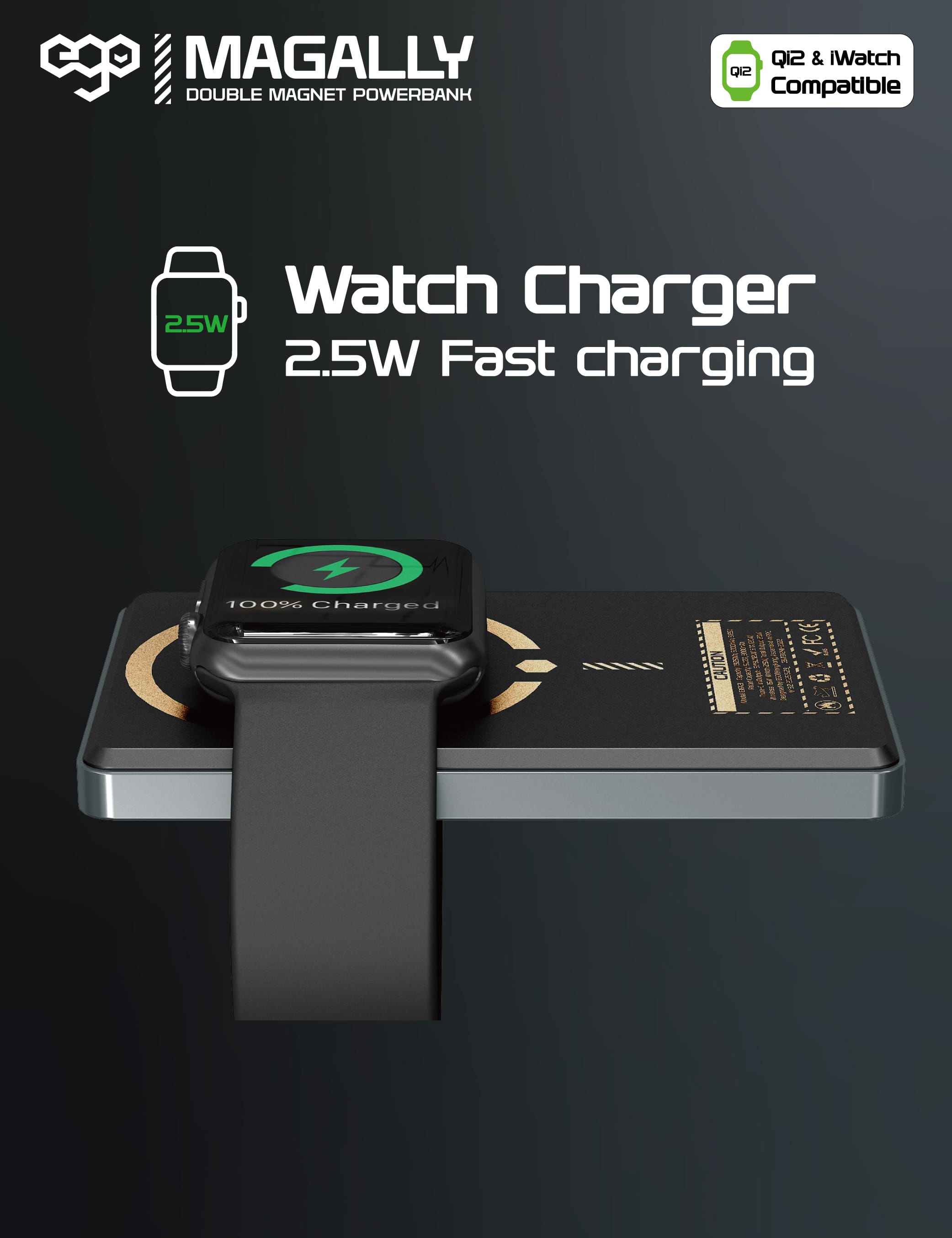EGO MagAlly 5000mAh Qi2 雙面磁吸外置電源 - 灰色 功能及使用說明 06