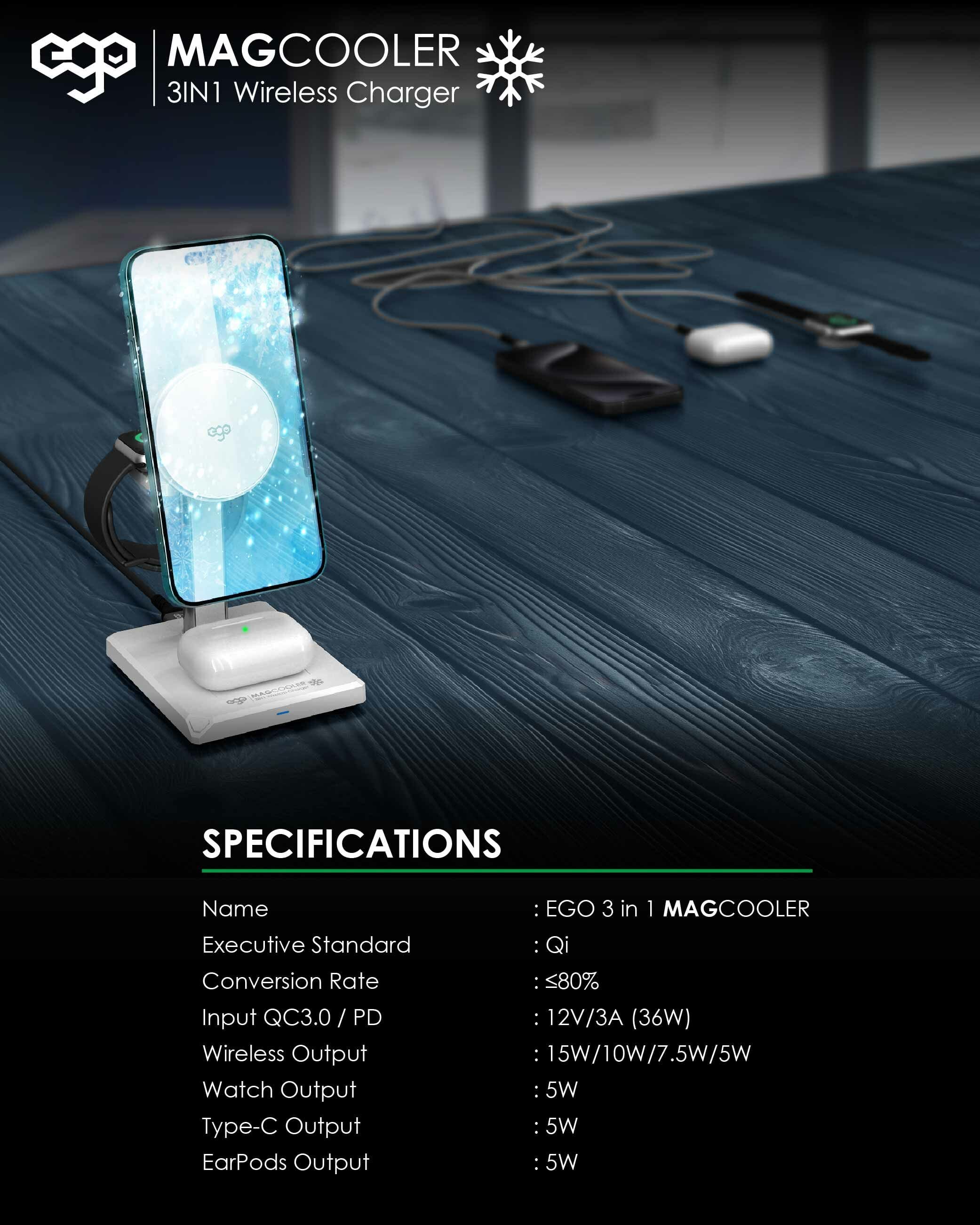 EGO MagCooler 3合1 半導體製冷無線充電座 - 白色 功能及使用說明 11