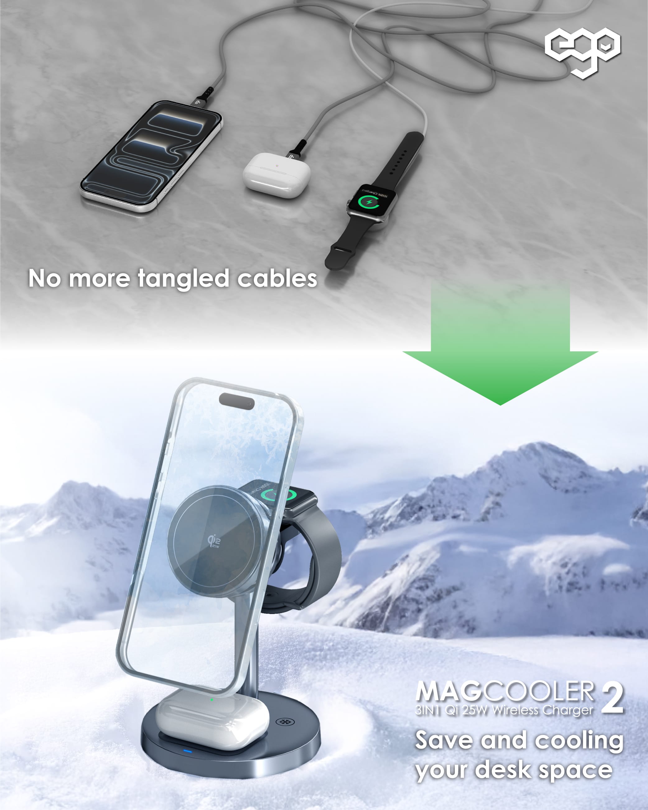 EGO MagCooler 2 3合1 半導體製冷無線充電座 - 灰色 功能及使用說明 04