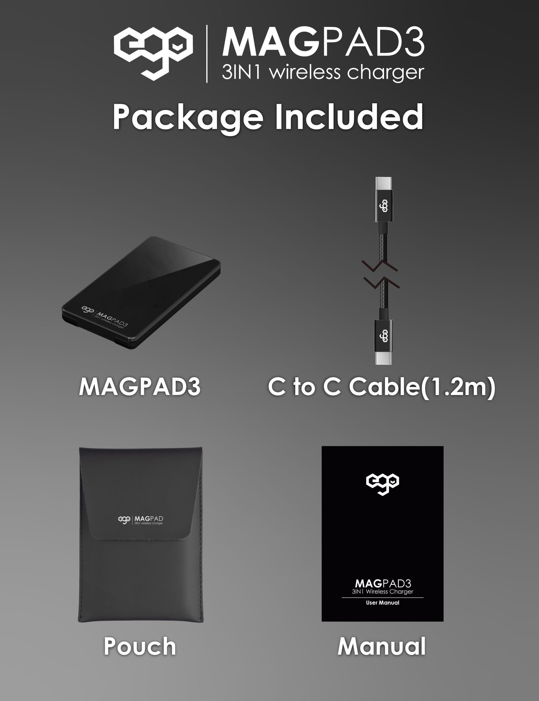 EGO MagPad3 3合1 摺疊磁吸無線充電座 - 粉紅色 功能及使用說明 10