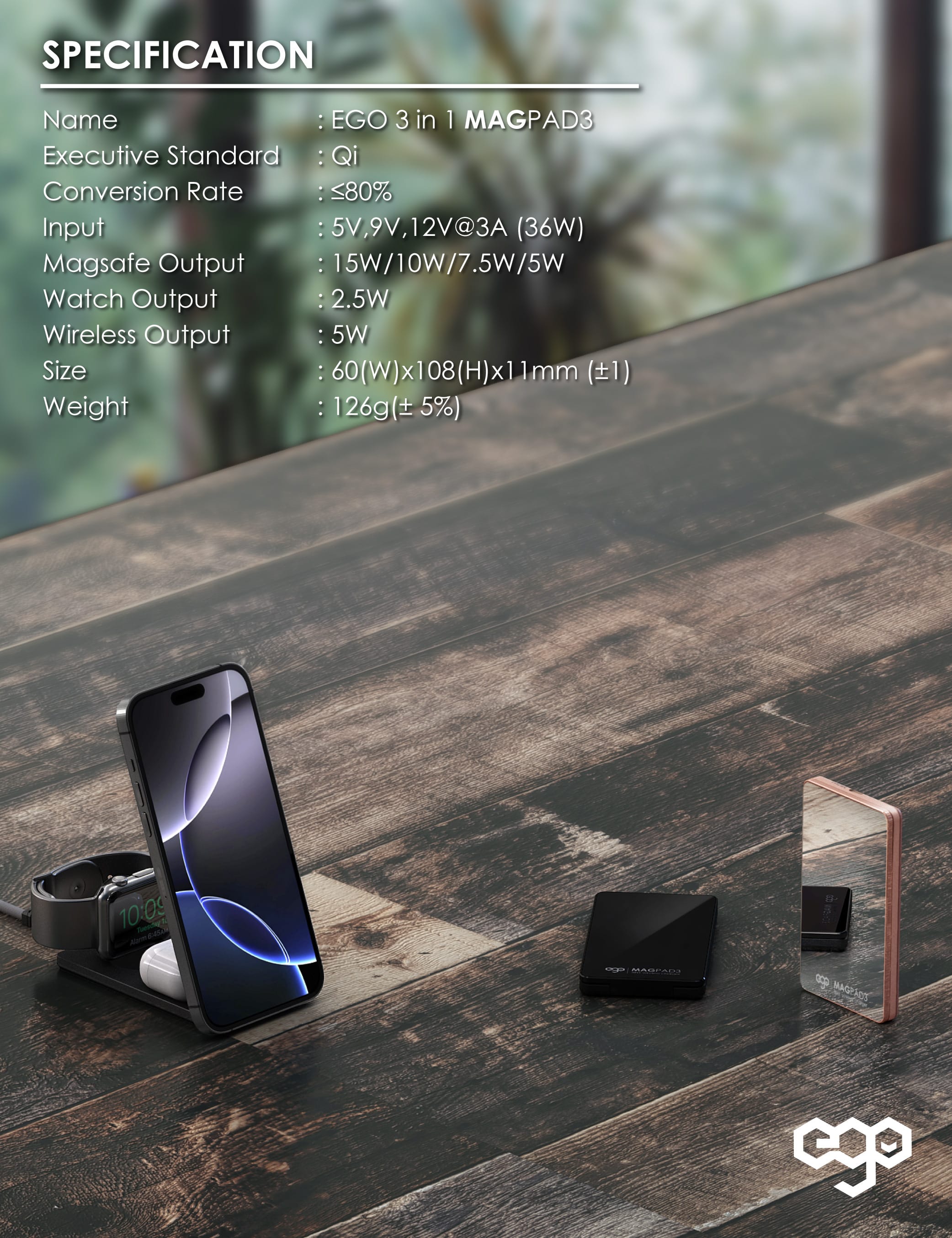 EGO MagPad3 3合1 摺疊磁吸無線充電座 - 粉紅色 功能及使用說明 11