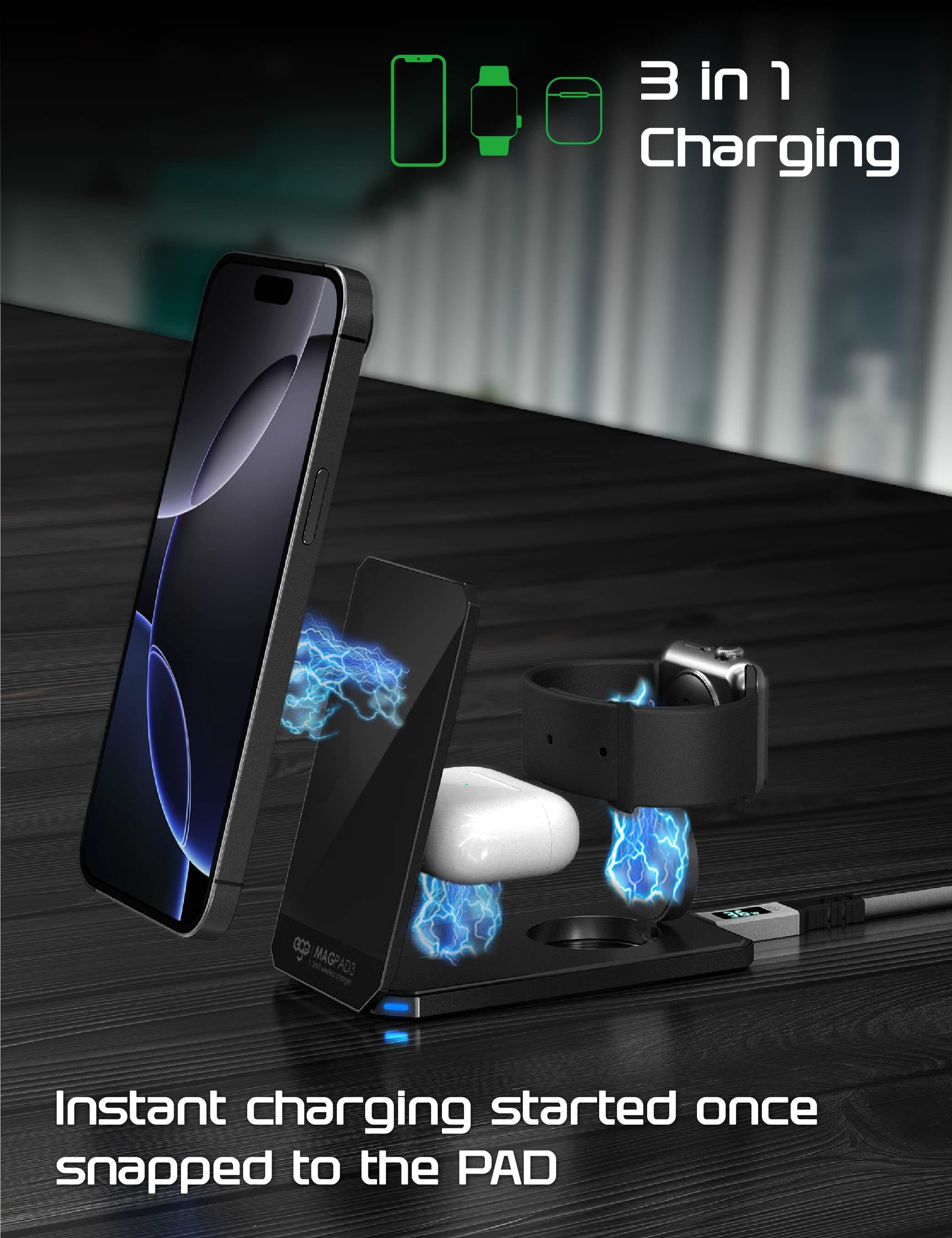 EGO MagPad3 Qi2 3合1 摺疊無線充電座 - 黑色 功能及使用說明 05