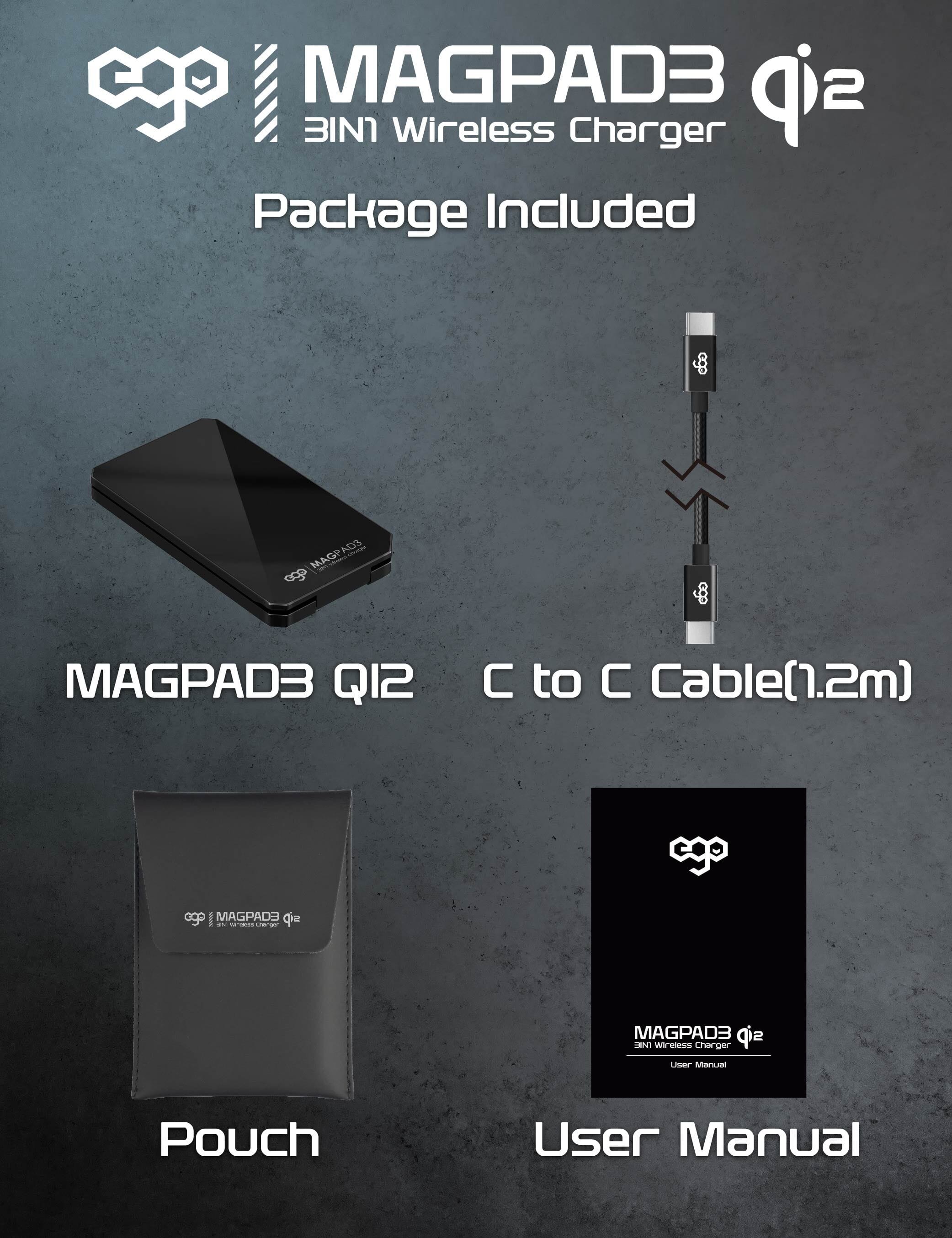 EGO MagPad3 Qi2 3合1 摺疊無線充電座 - 黑色 功能及使用說明 07