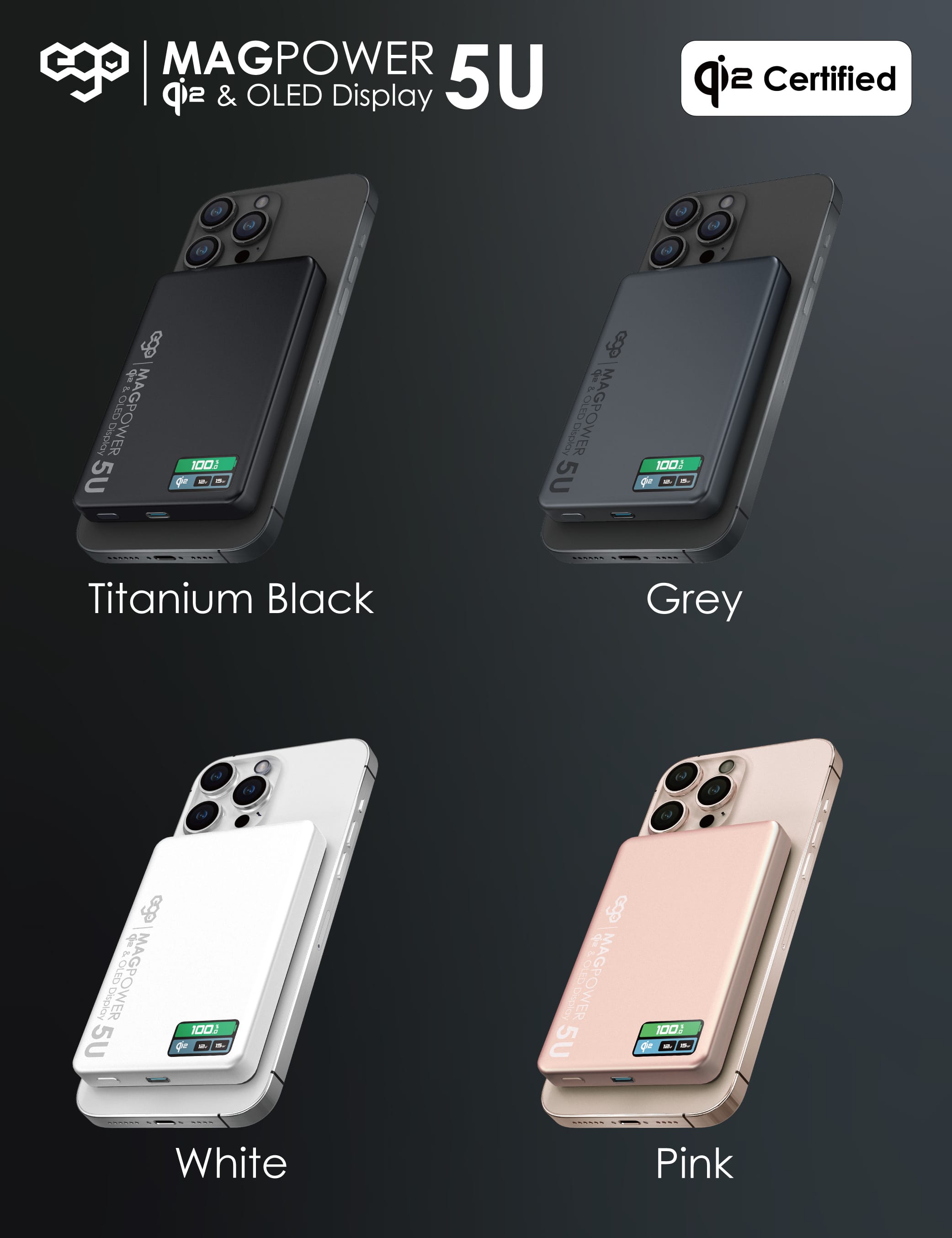 EGO MagPower 5U 10000mAh Qi2 磁吸外置電源 - 白色 功能及使用說明 10