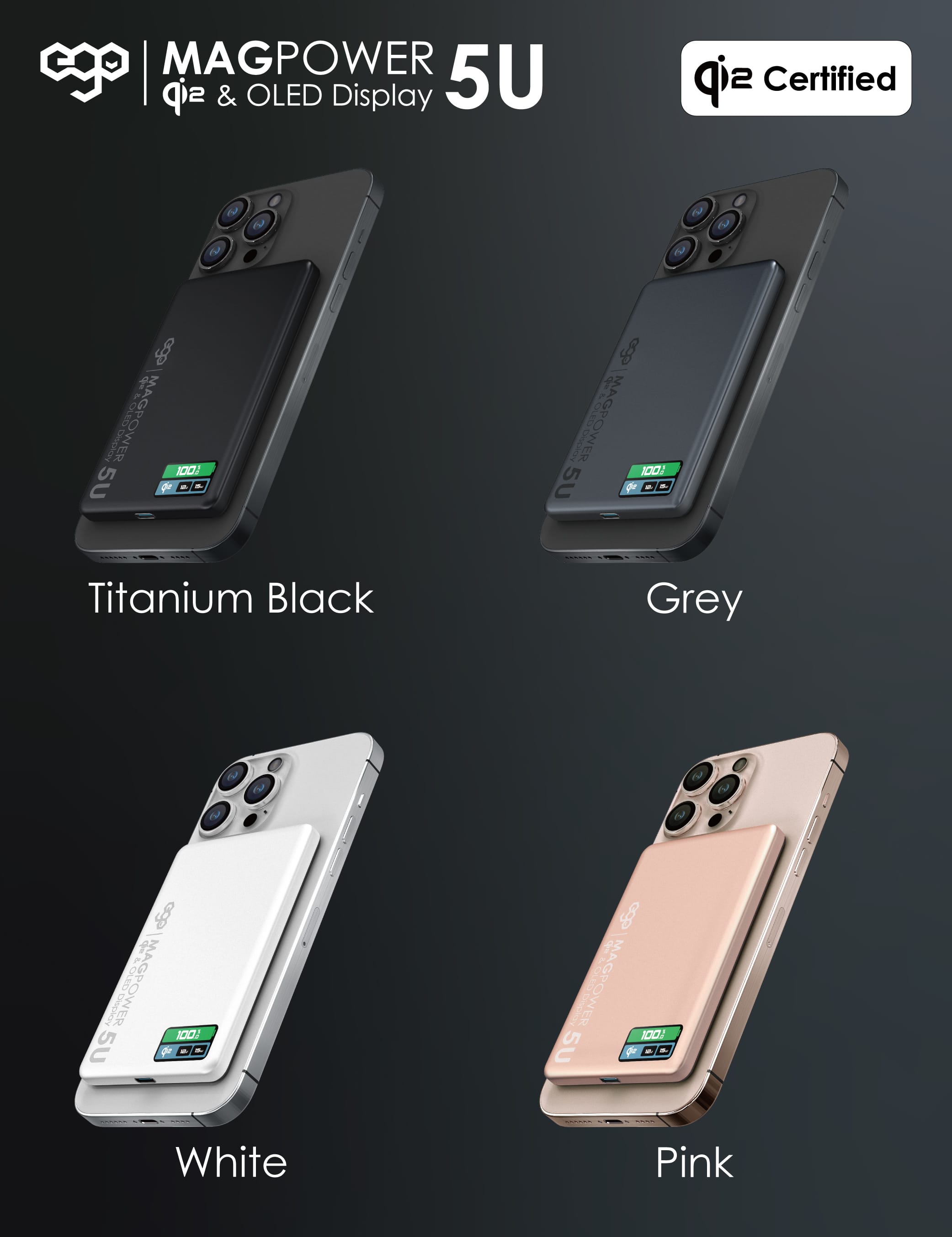 EGO MagPower 5U 5000mAh Qi2 磁吸外置電源 - 白色 功能及使用說明 09