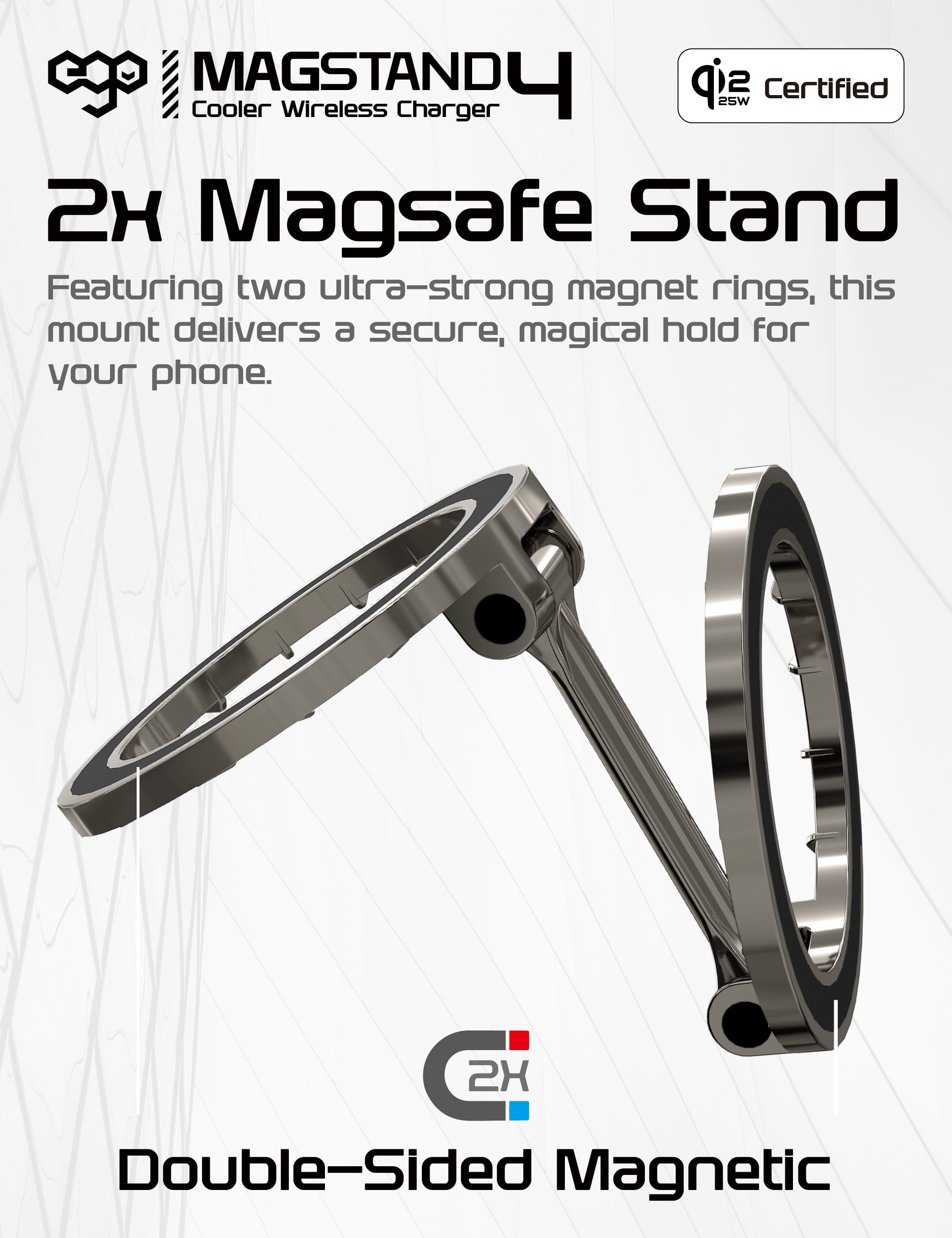 EGO MagStand4 Qi2.2 雙面磁吸製冷充電器 - 黑色 功能及使用說明 05
