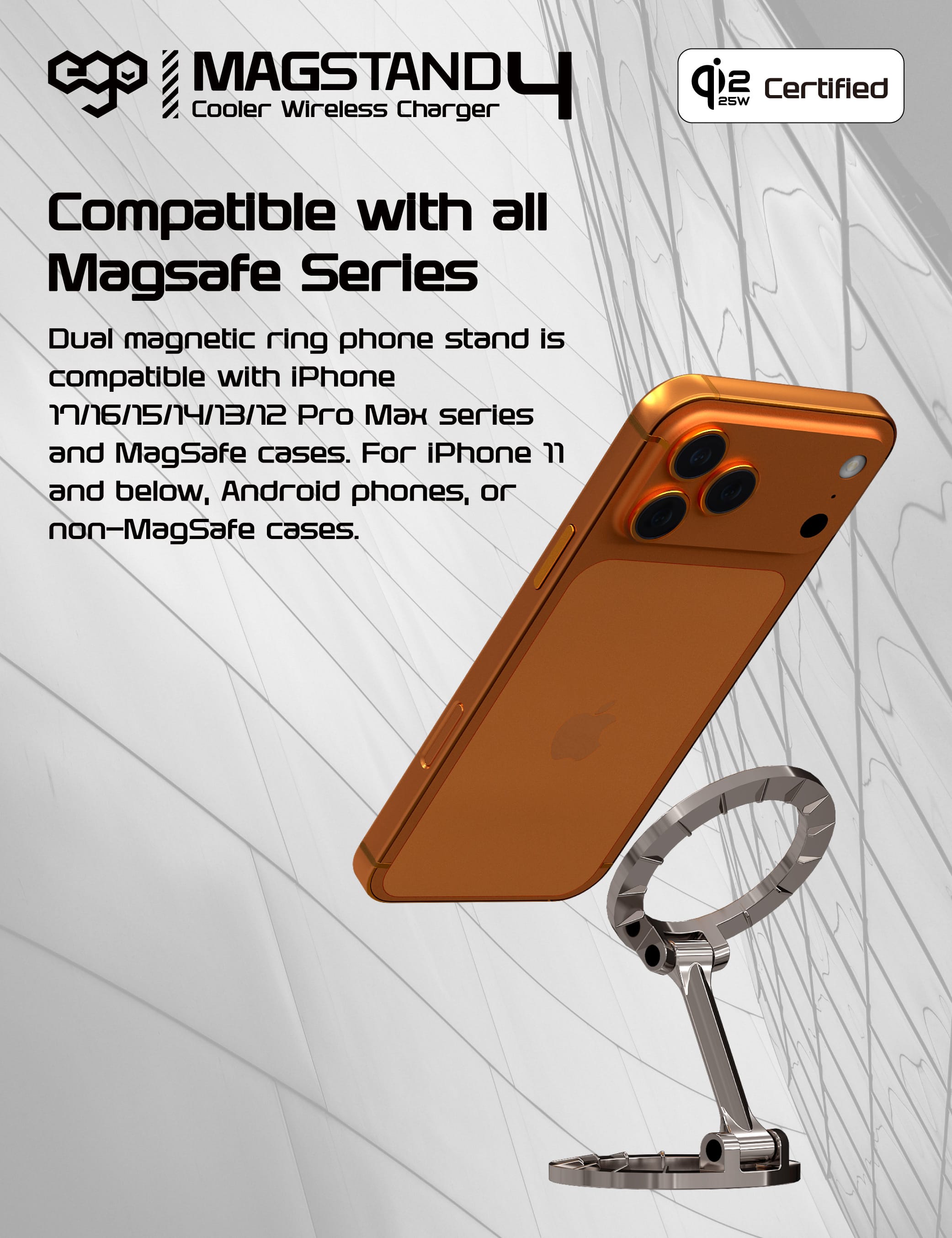 EGO MagStand4 Qi2.2 雙面磁吸製冷充電器 - 黑色 功能及使用說明 06
