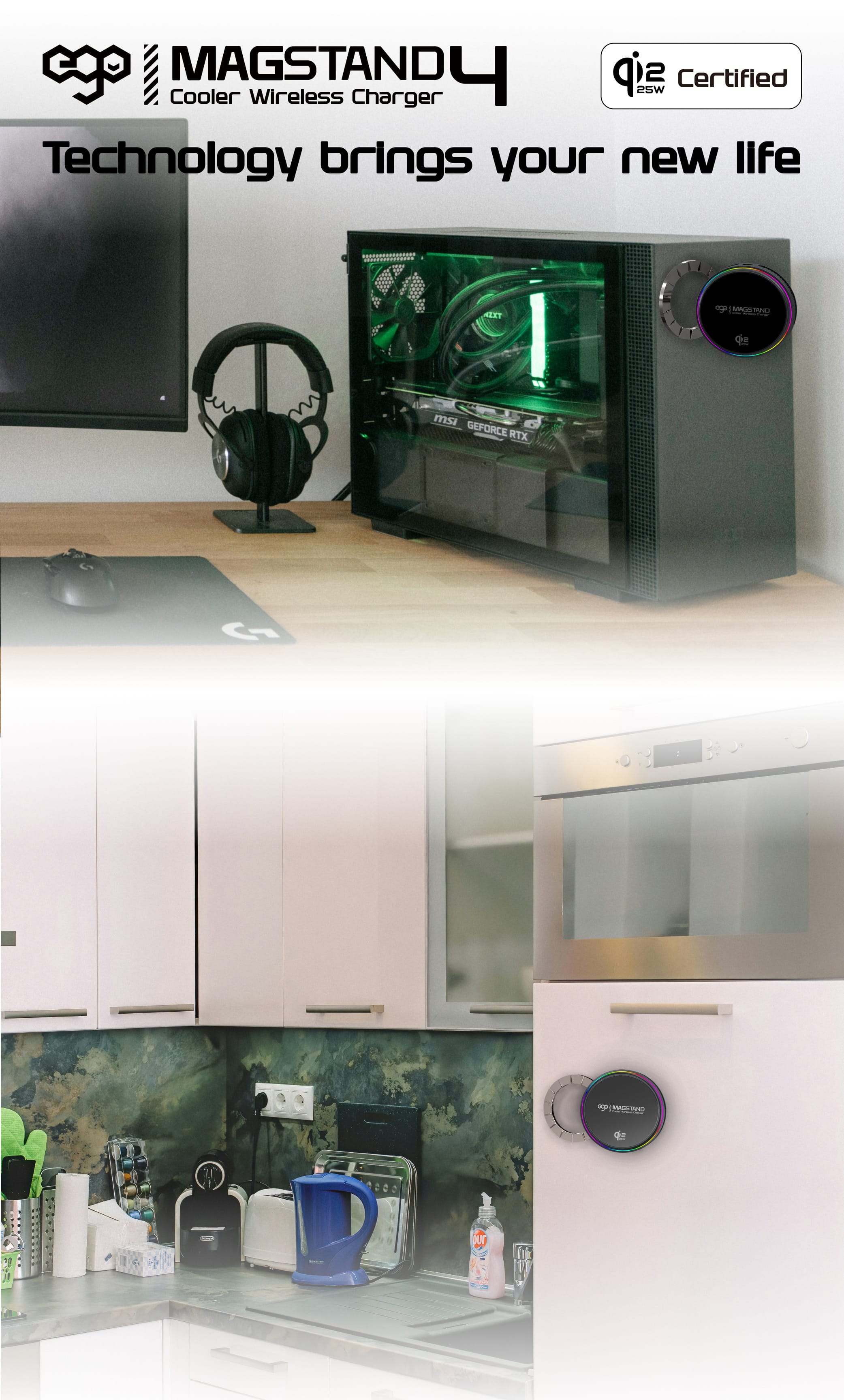 EGO MagStand4 Qi2.2 雙面磁吸製冷充電器 - 黑色 功能及使用說明 13