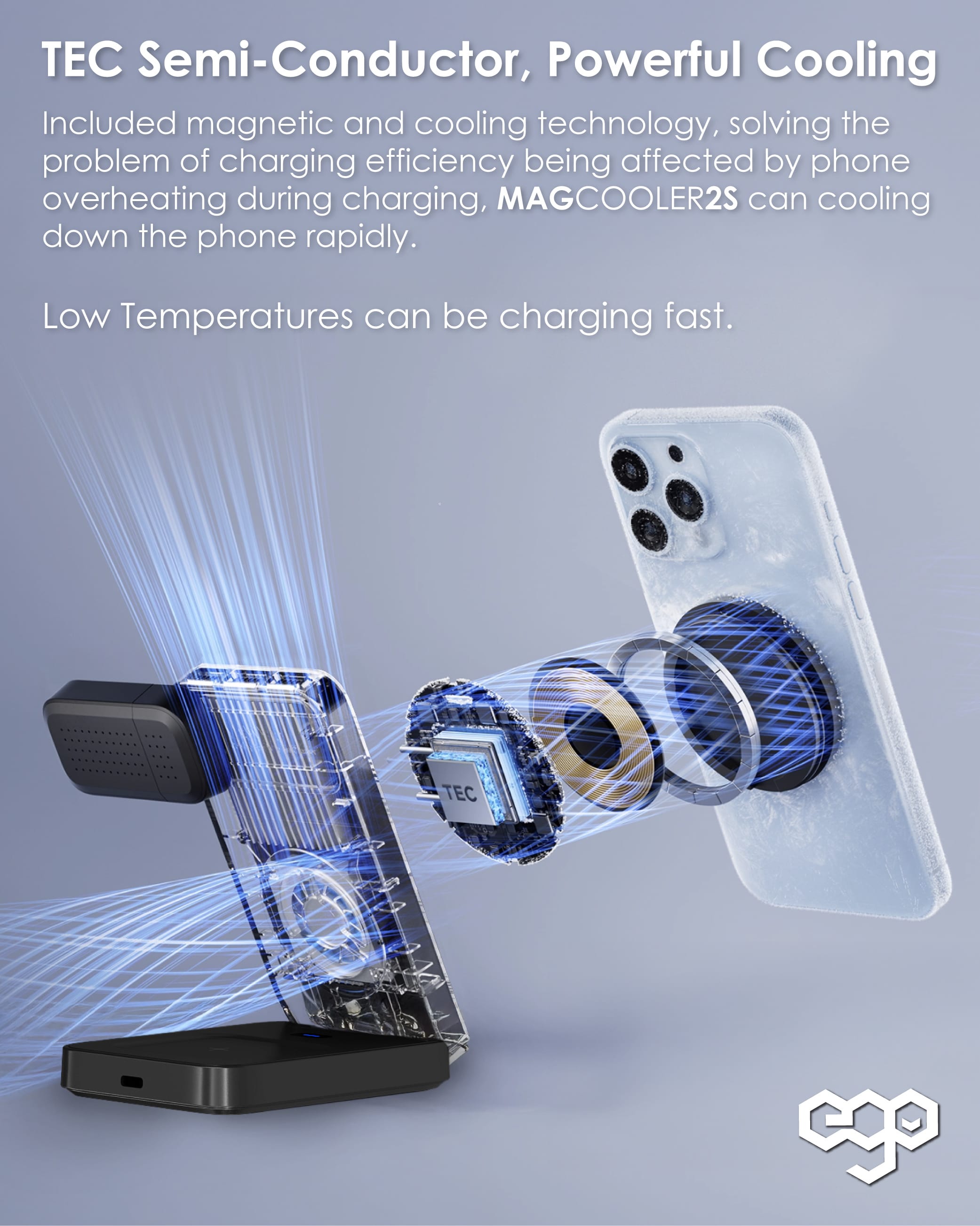 EGO MagCooler 2S 3合1 Qi2.2 製冷無線充電座 - 灰色 功能及使用說明 05