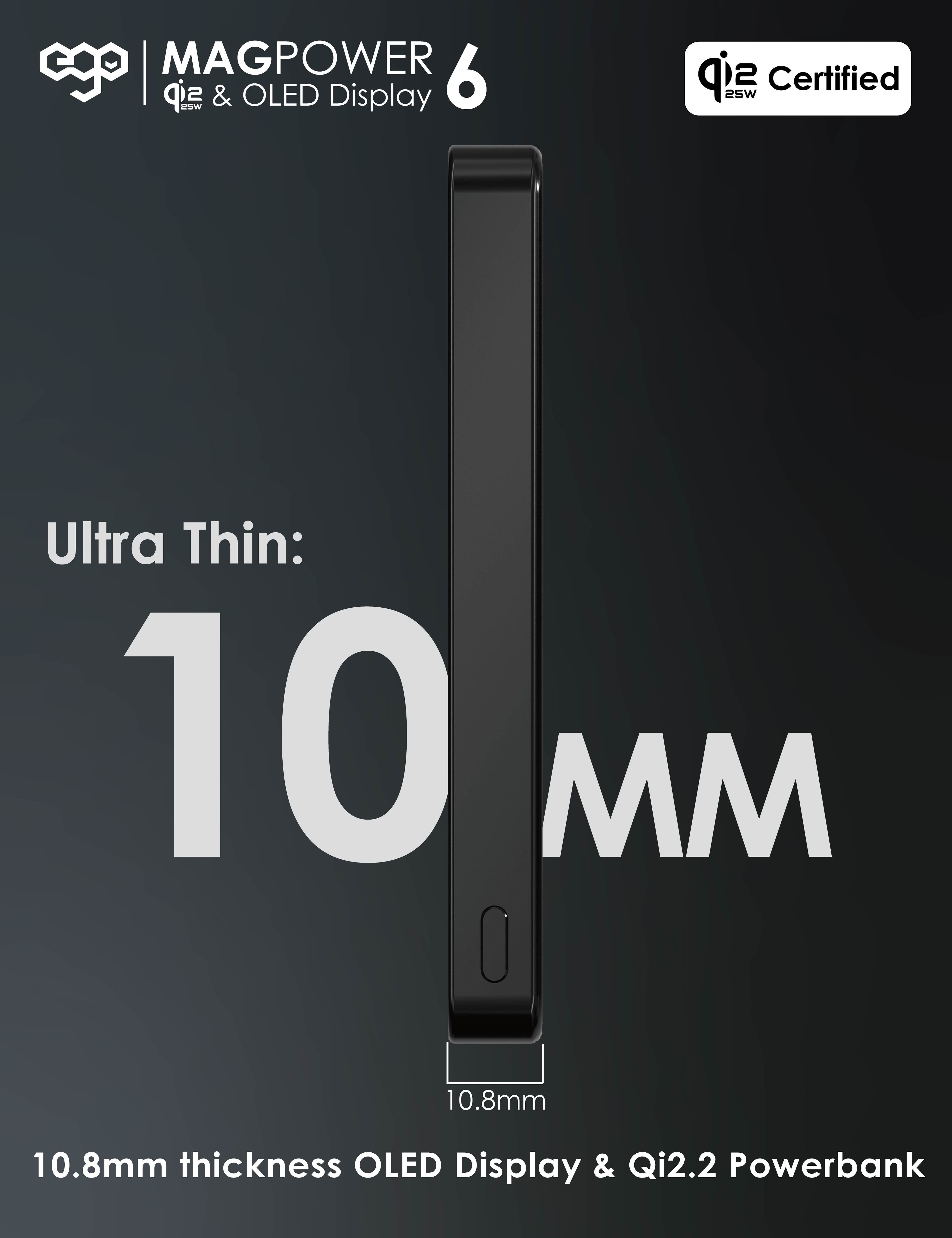 EGO MagPower 6 10000mAh Qi2.2 磁吸外置電源 - 藍色 功能及使用說明 03