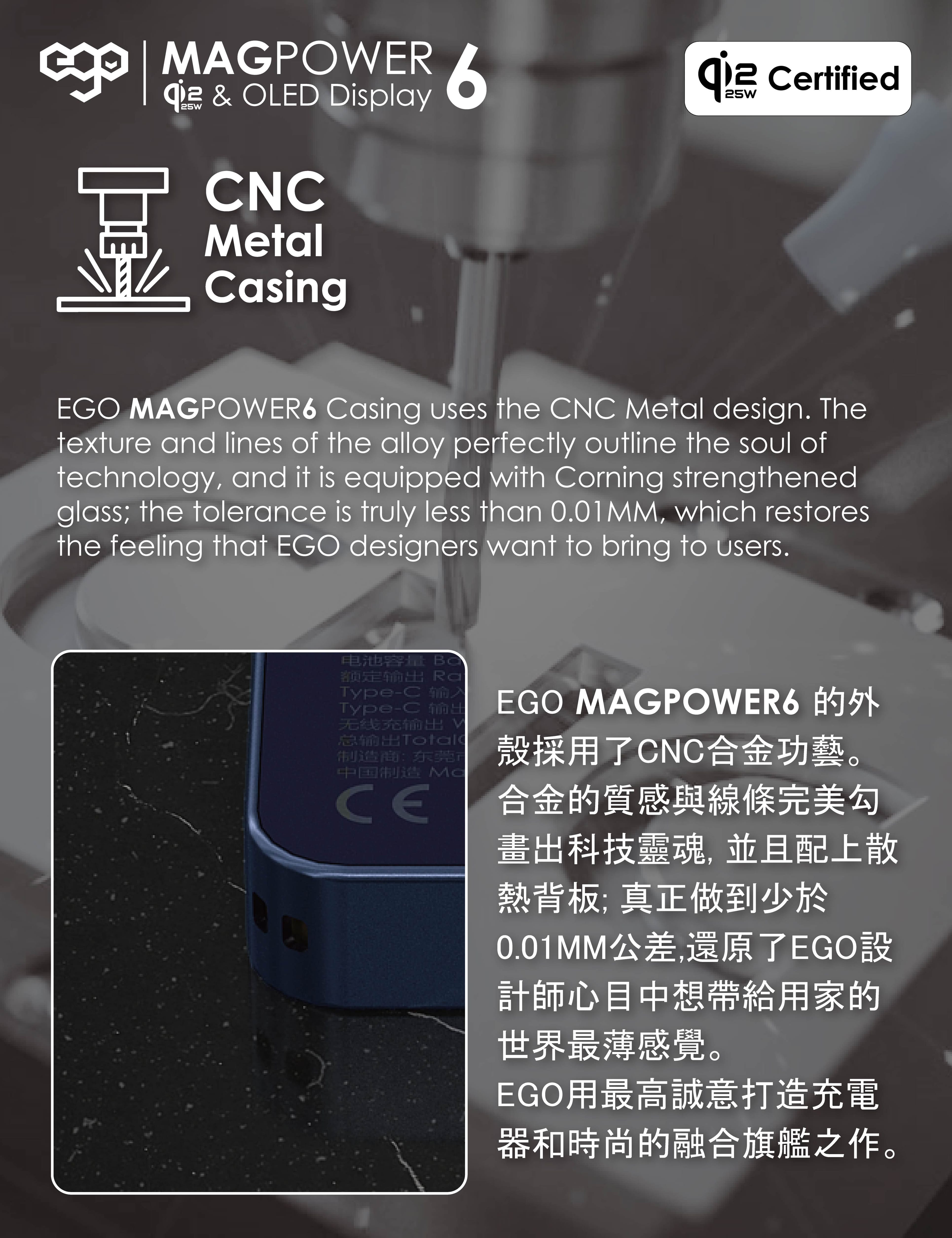 EGO MagPower 6 10000mAh Qi2.2 磁吸外置電源 - 藍色 功能及使用說明 10