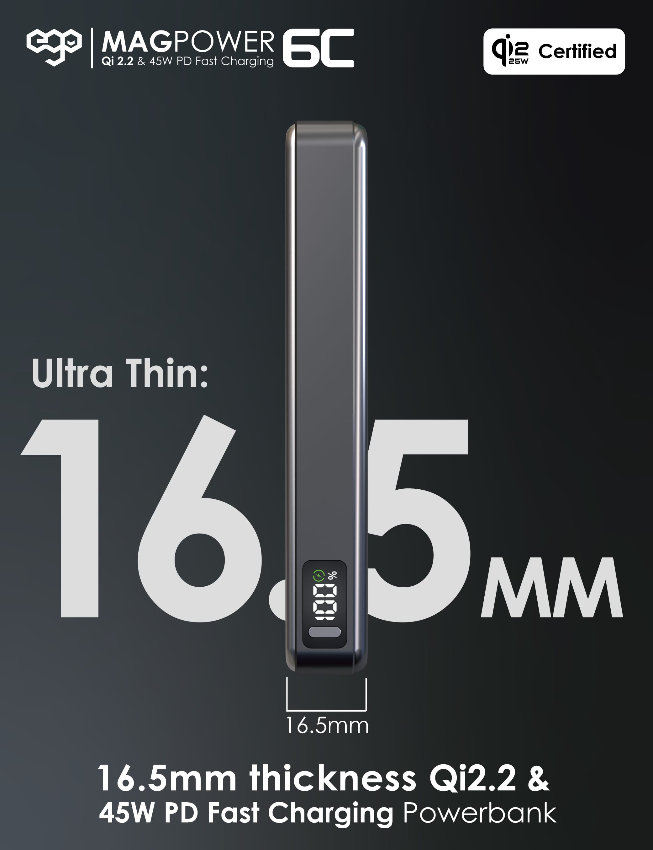 EGO MagPower 6C 10000mAh 45W Qi2.2 磁吸外置電源 - 黑色 功能及使用說明 06