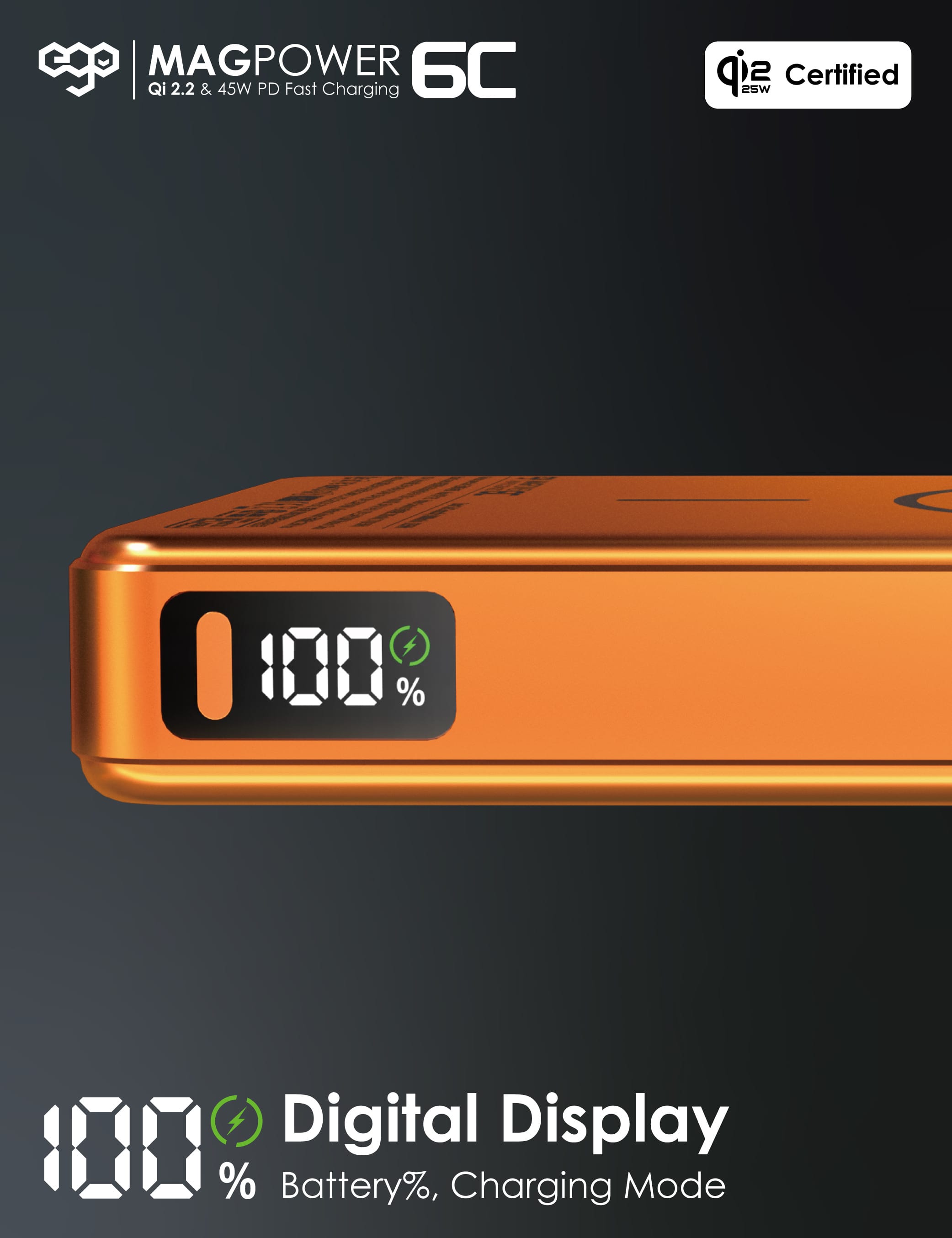 EGO MagPower 6C 10000mAh 45W Qi2.2 磁吸外置電源 - 黑色 功能及使用說明 08