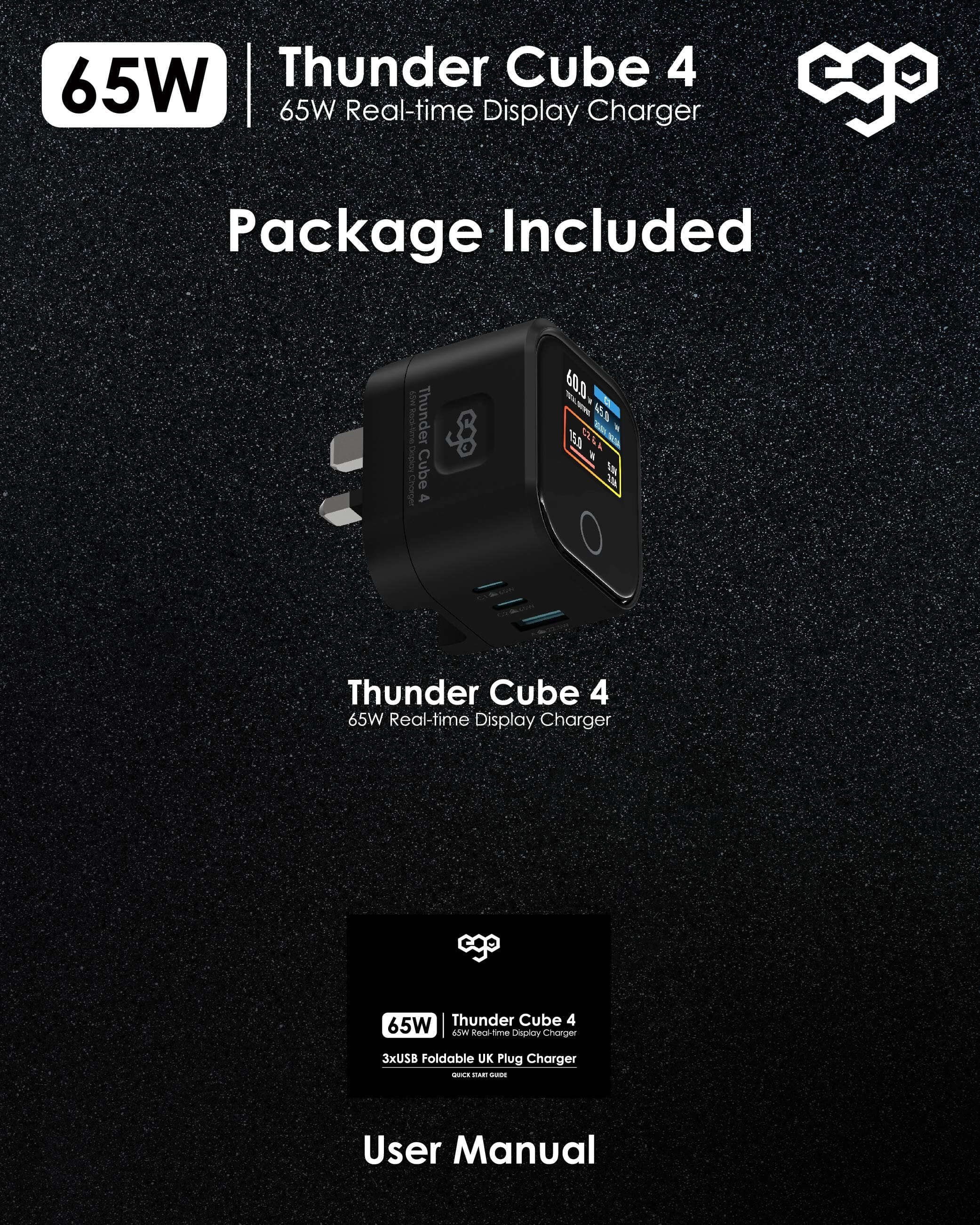 EGO ThunderCube 4 65W 摺疊插腳充電器 - 黑色 功能及使用說明 11