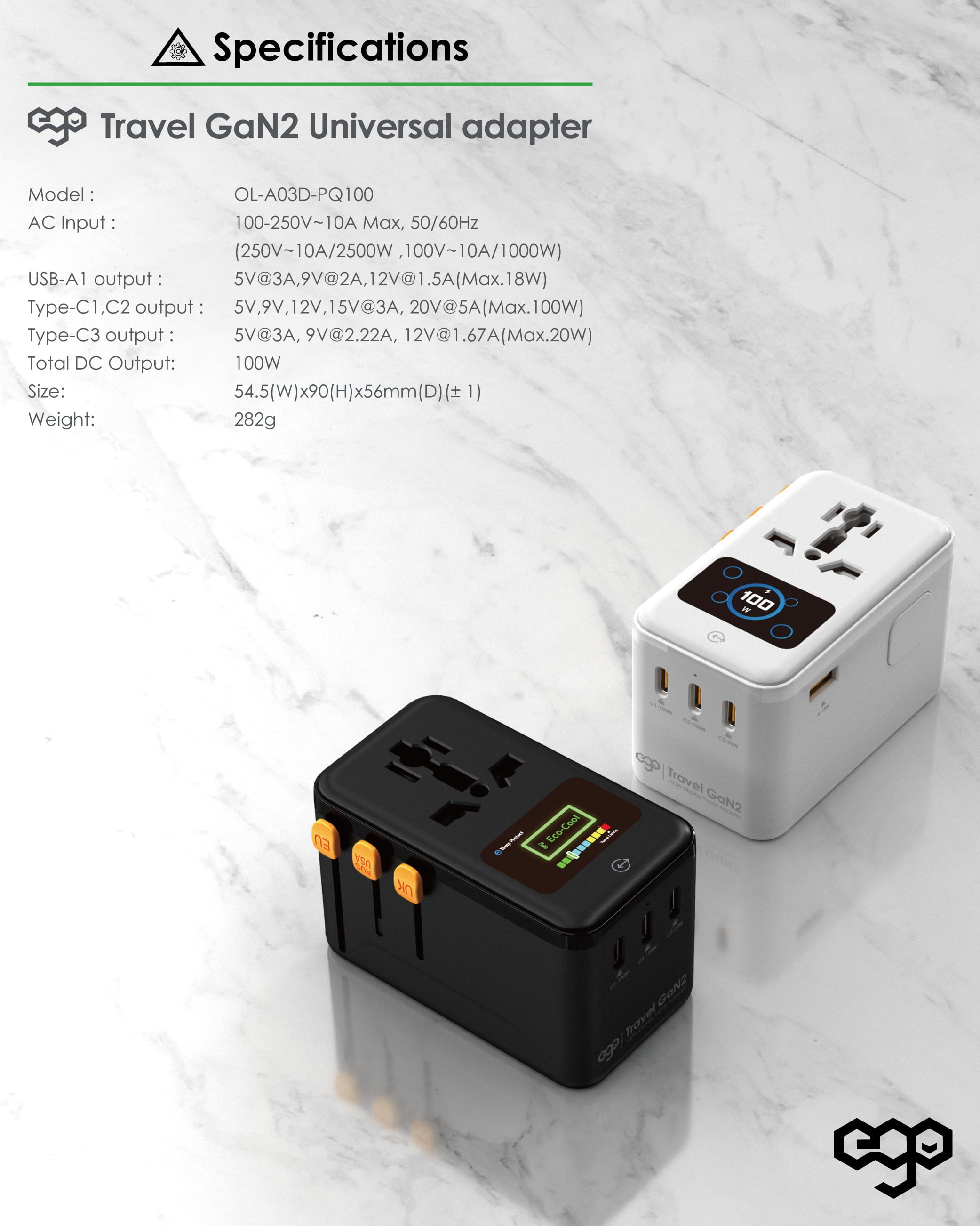 EGO Travel GaN2 100W 4USB 旅行轉插 - 白色 功能及使用說明 08