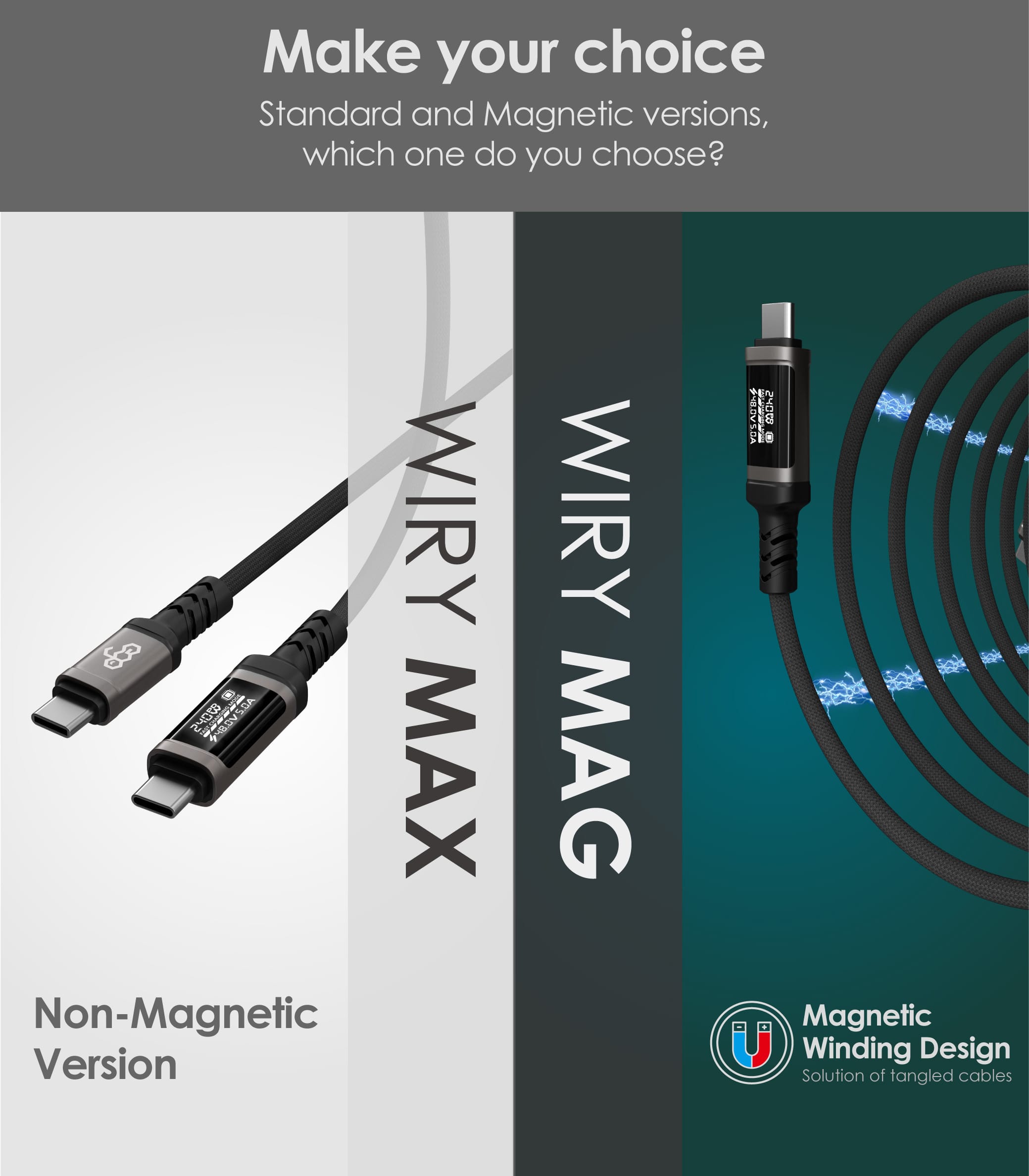 EGO Wiry Max 3 240W TFT顯示 USB-C 充電線 50cm - 灰色 功能及使用說明 01