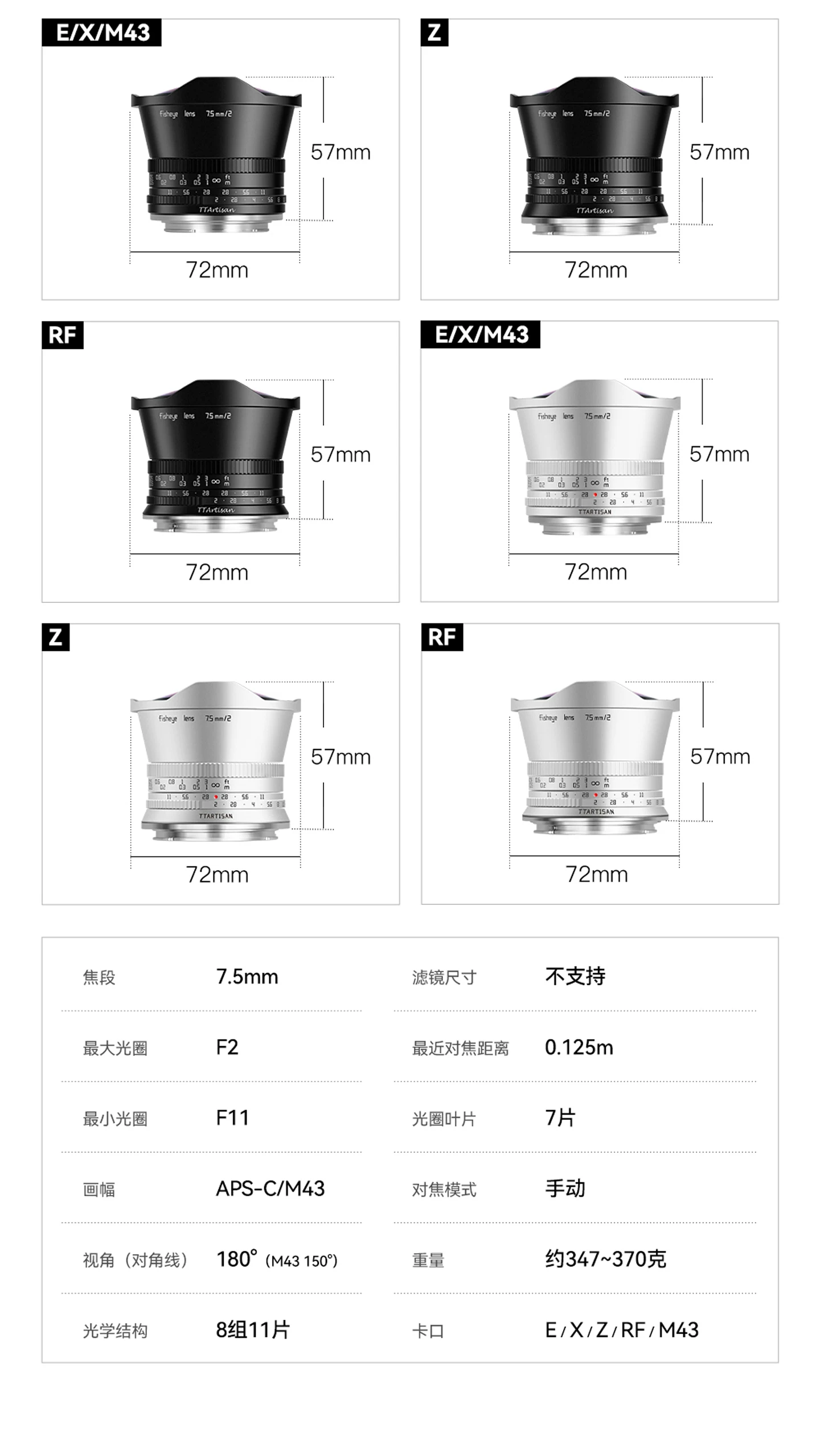 TTArtisan 銘匠 7.5mm F2 魚眼鏡頭 - Sony E 銀色 圖文描述 26