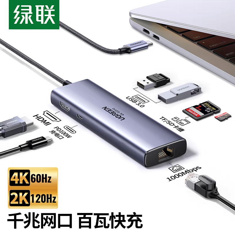 Ugreen 綠聯 CM512 Revodok 107 USB-C Hub 7合1多功能轉接器圖文描述 01