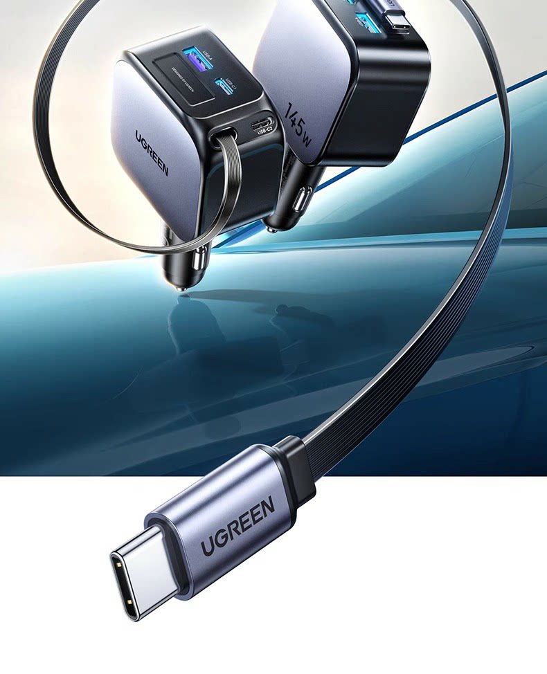 Ugreen 綠聯 Nexode 145W 伸縮線車充電器圖文描述 02