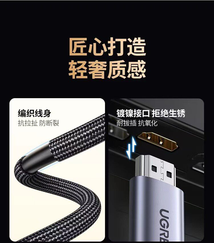 Ugreen 綠聯 CM565 USB-C to HDMI 2.1 Cable 8K 1M 圖文描述 10