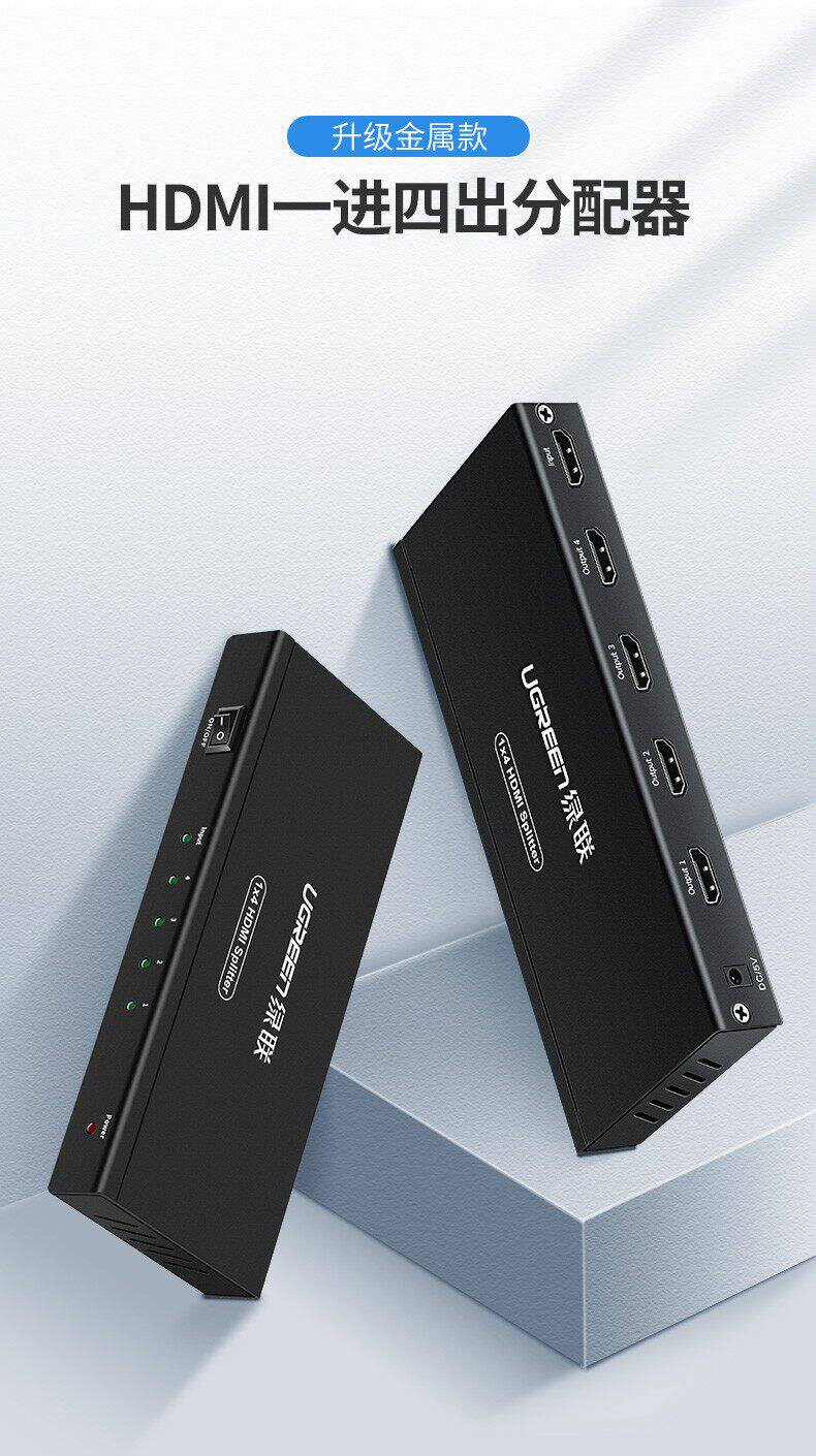 Ugreen 綠聯 CM620 HDMI Splitter 1 In 4 Out 分配器（英規） 圖文描述 01