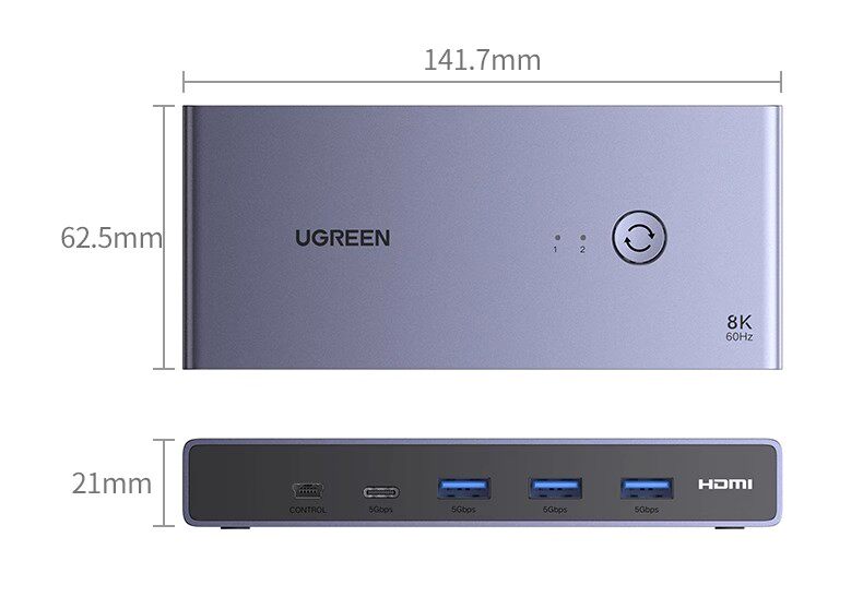 Ugreen 綠聯 CM692 HDMI 2.1 KVM Switch 2 In 1 Out 切換器 圖文描述 20