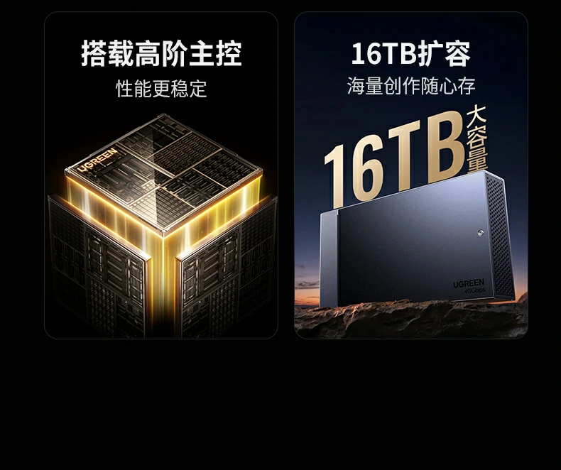 Ugreen 綠聯 CM847 USB4 40Gbps Dual-Bay M.2 NVMe SSD Enclosure 雙槽硬碟盒（英規） 圖文描述 07