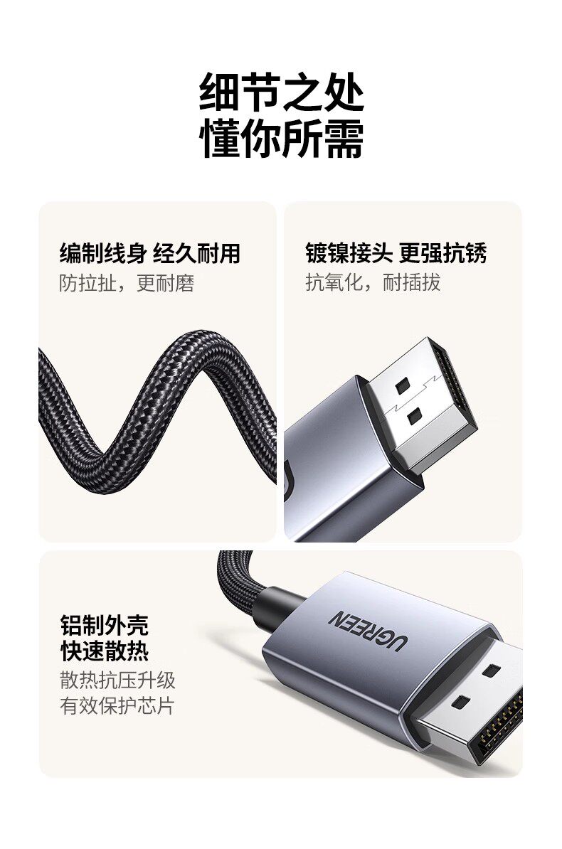 Ugreen 綠聯 DP119 DisplayPort to HDMI Cable 4K 3M 圖文描述 16