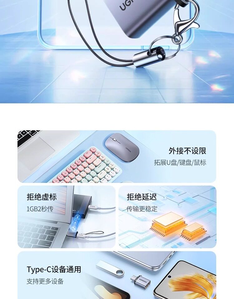 Ugreen 綠聯 US270 USB-C to USB-A 3.0 Adapter 轉接器 圖文描述 02