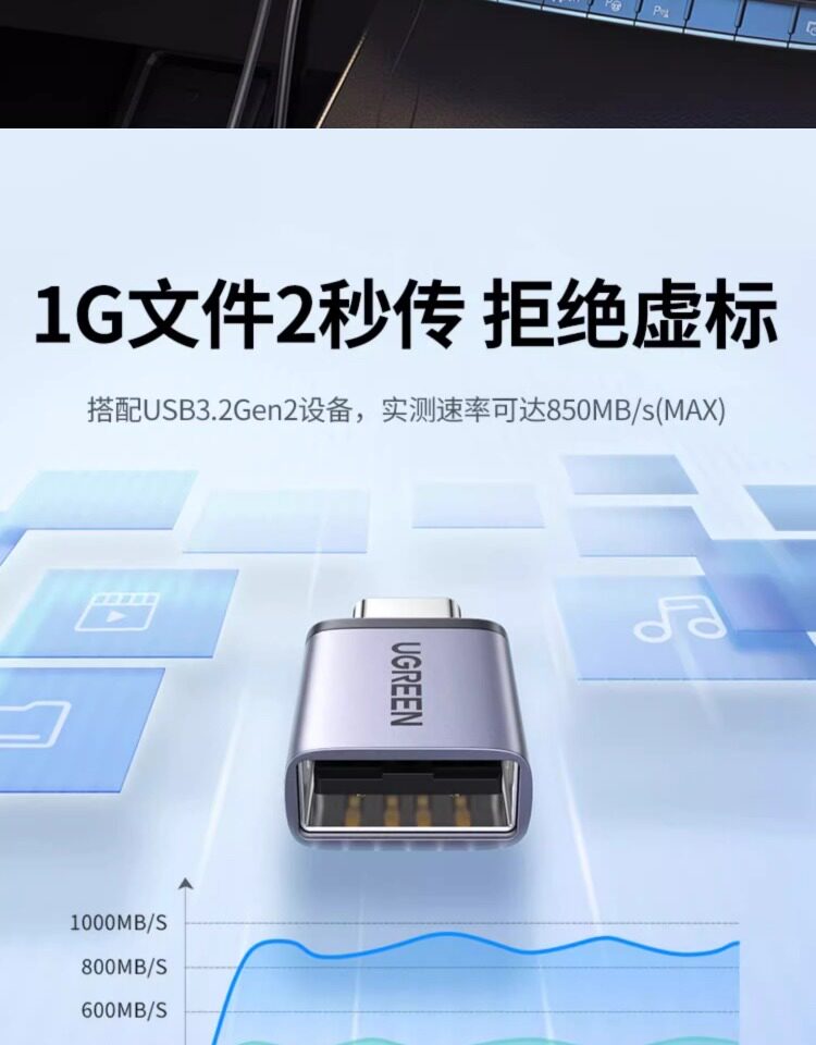 Ugreen 綠聯 US270 USB-C to USB-A 3.0 Adapter 轉接器 圖文描述 09