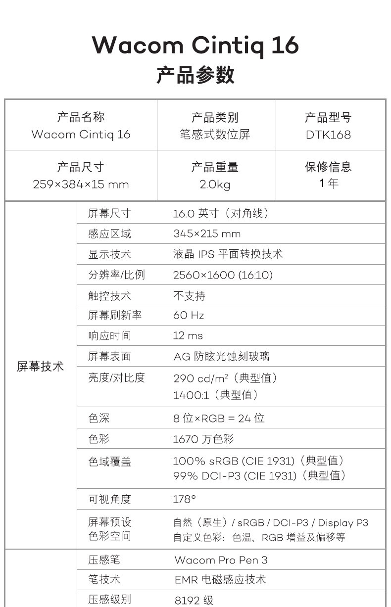 Wacom Cintiq 16 (2025) DTK168K0C 圖文描述 10