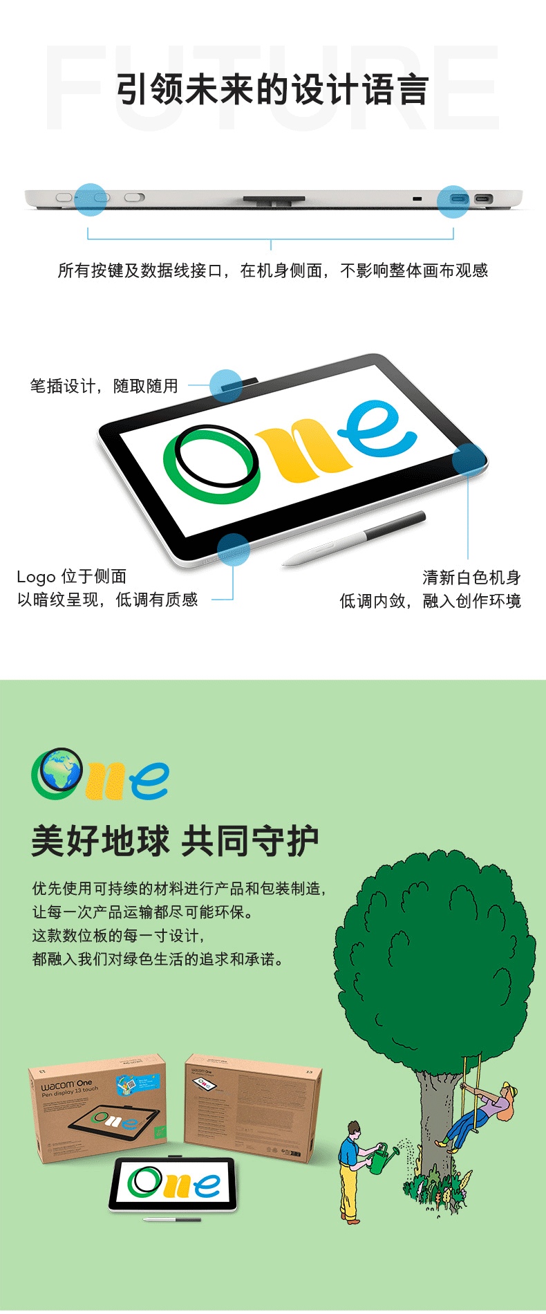 Wacom One 13 touch USB-C DTH134W0C 圖文描述 11