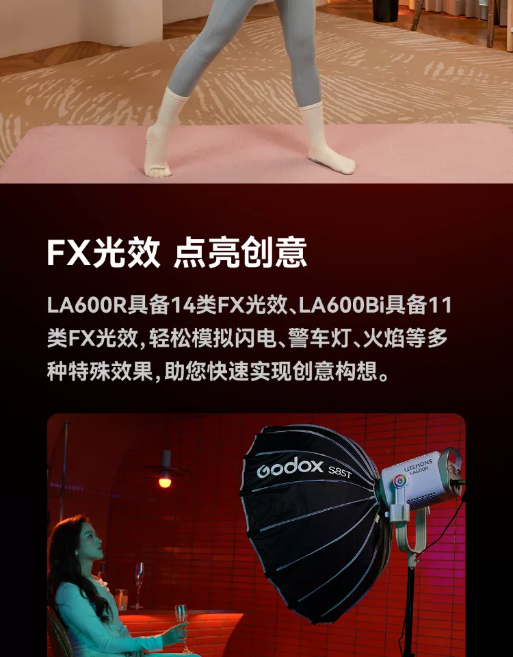 Godox 神牛 LITEMONS LA600R RGB LED Monolight 全彩補光燈 (白色) 圖文描述 12