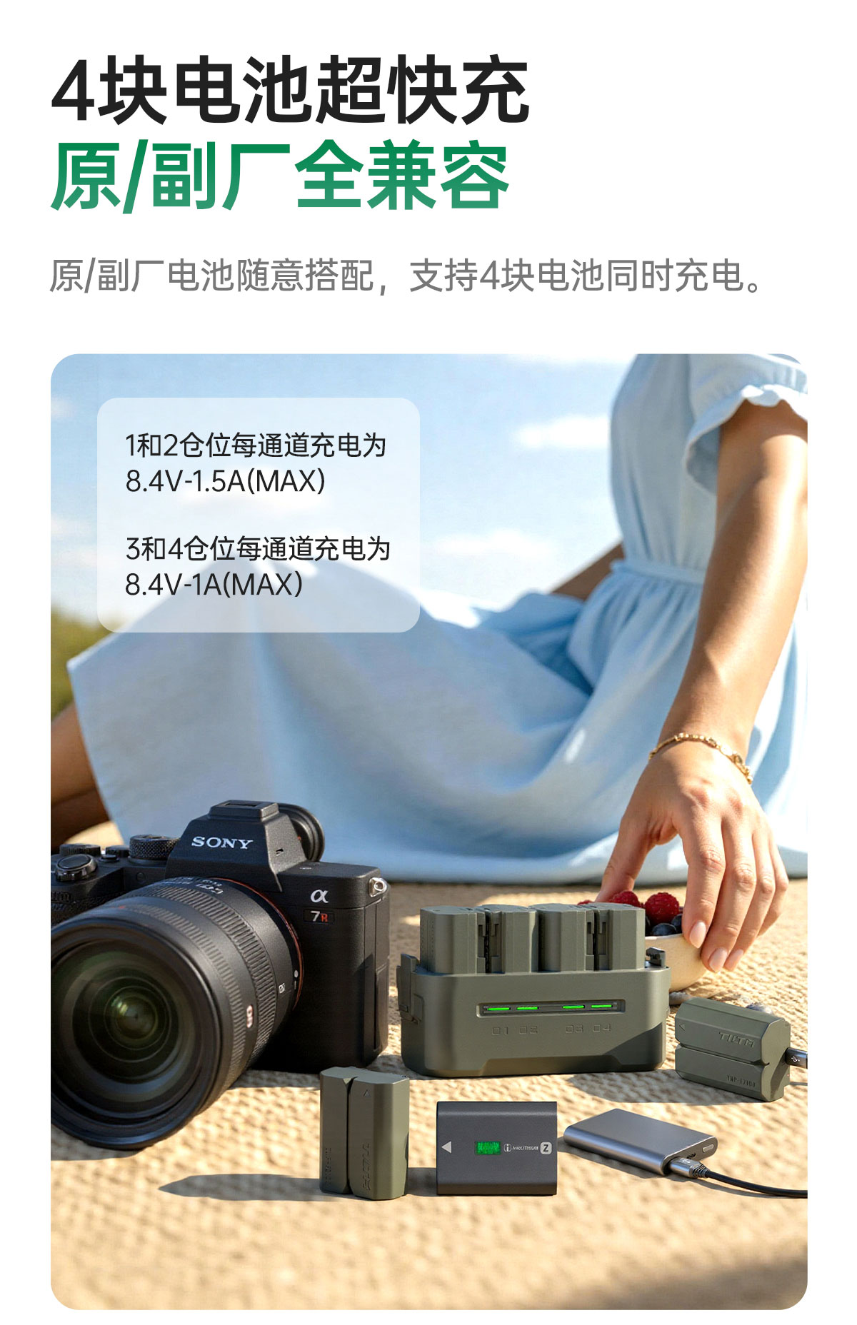 Tilta 鐵頭 TNP-FW50-GN NP-FW50 980mAh USB-C 相機電池 圖文描述 11