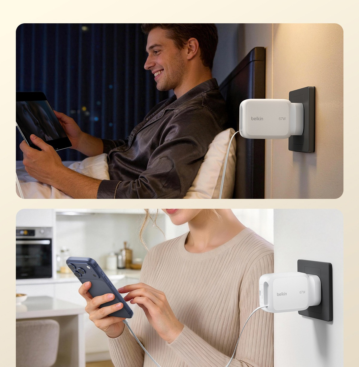 Belkin WCH022 UltraCharge 67W Retractable GaN Wall Charger 圖文描述 8