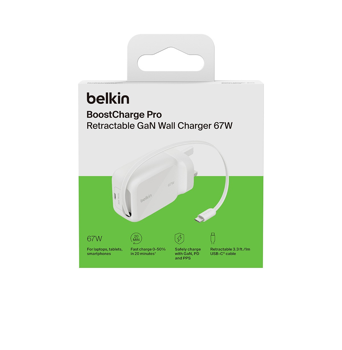 Belkin WCH022 UltraCharge 67W Retractable GaN Wall Charger 圖文描述 32