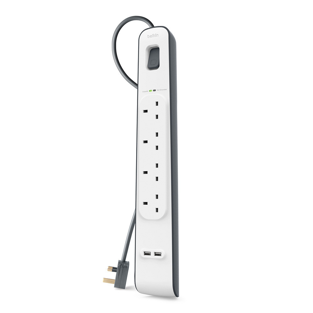 Belkin 4位防雷保護拖板（2個 USB-A｜2.4A｜2米） 圖文描述圖片 5