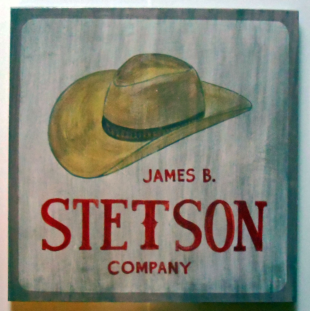 STETSON HAT CO SIGN by George Borum - Possum County Folk Art Gallery