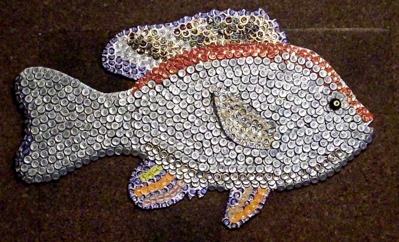 bottle cap fish drawing