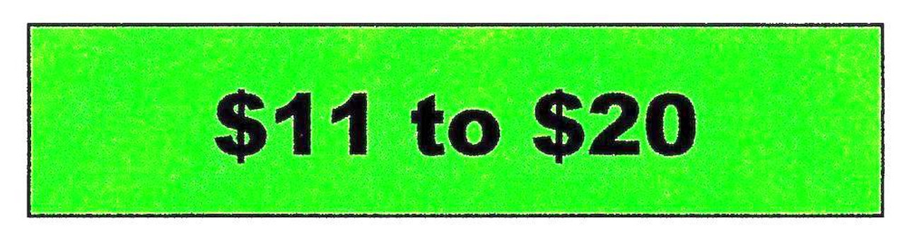 $11.ºº to $20.ºº