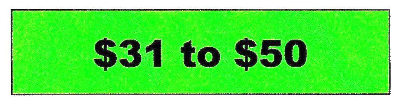 $31.ºº  to $50.ºº