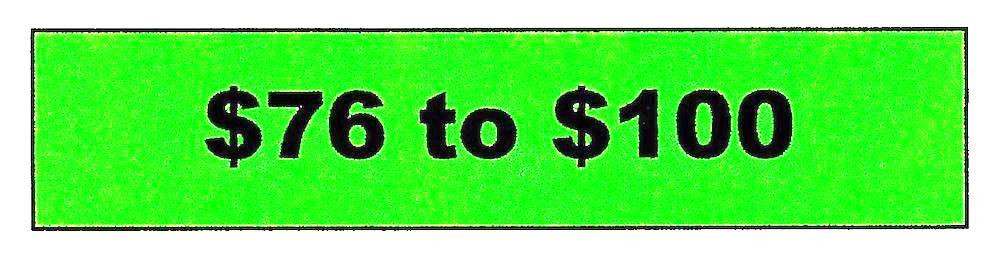 $76.ºº to $100.ºº