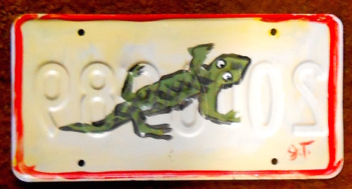 LIZARD - GECKO ? License Plate by John Taylor
