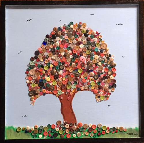 BUTTON TREE WALL HANGER by Amish Girl - Tillie