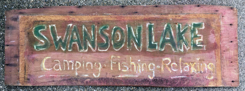 SWANSON LAKE Hand Painted Sign by "Heavy"