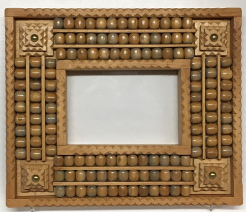 TRAMP ART FRAME w/ BEADS (#3227) by Geo G Borum