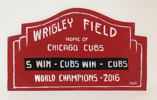 WRIGLEY FIELD SIGN - cut to shape - by Otto