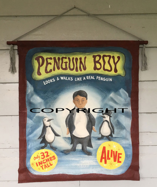 PENGUIN BOY - CARNIVAL BANNER  by Wolfe & Borum - WAS $250 - NOW $150