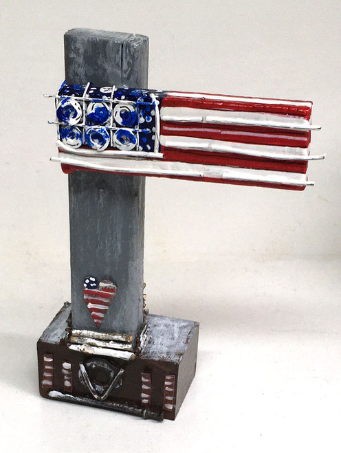 8" FLAGPOLE- Wood-Washers-Wire-Tin-Nail-Twigs by Deane Bowers Was $65 - Now 45